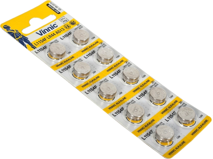 Alkalne baterije LR44 VINNIC 10 kos