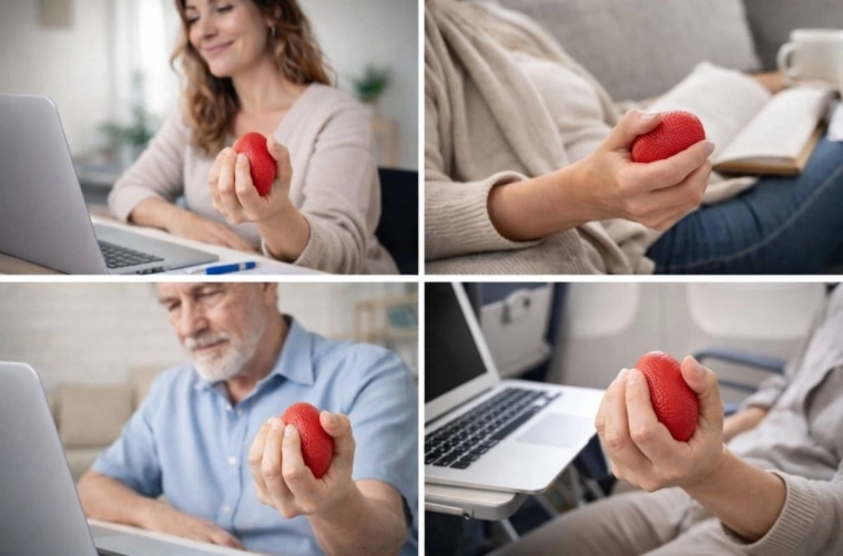 Pripomoček za rehabilitacijo in sproščanje napetosti čez dan