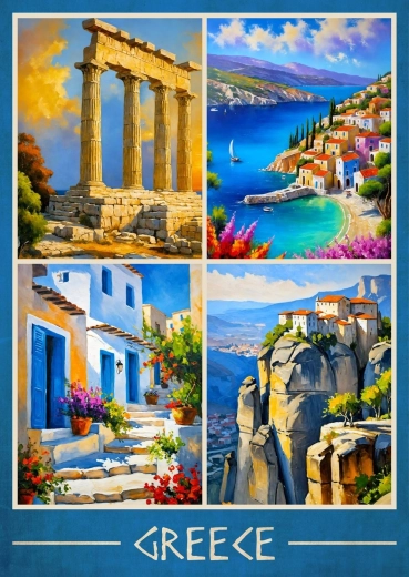 Enjoy puzzle Grški razgledi 1000 kosov