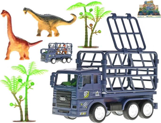 Tovornjak 14 cm na vztrajnik z dinozavri