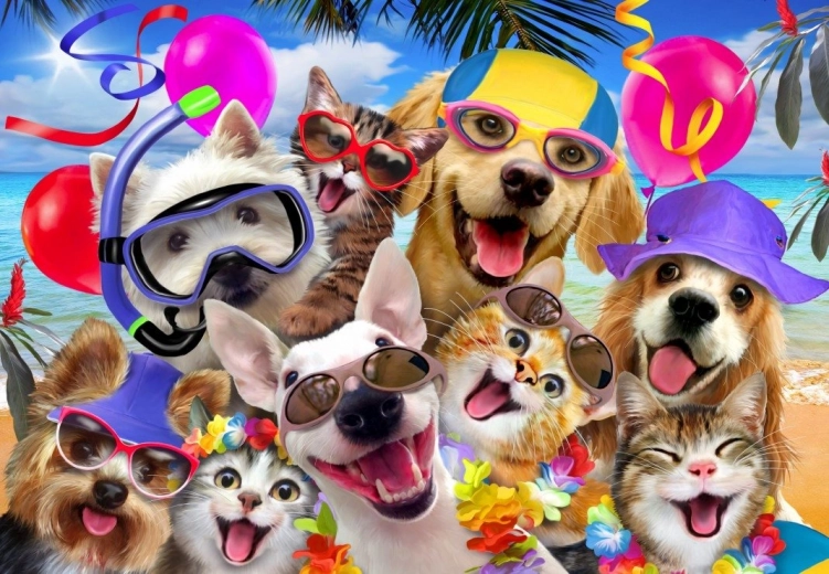 Alipson Puzzle Selfie Plažna zabava 1000 kosov