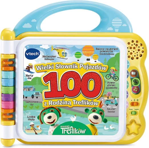 VTech interaktivna knjiga Słownik Rodziny Treflików – vozila, dvojezična CZ/EN