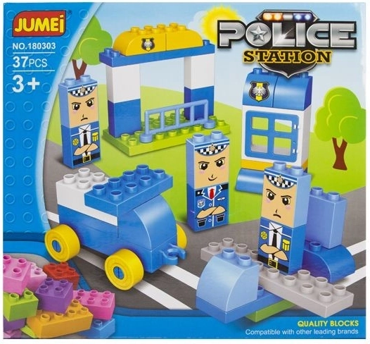 Konstrukcijski komplet Jumei policijska postaja, 37 delov, 28 × 26 cm – 1 kos