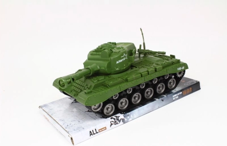 Tank z vztrajnostnim pogonom na transportni ploščadi