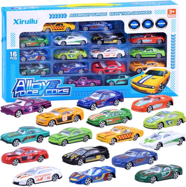 Set kovinskih avtomobilčkov 16 kos