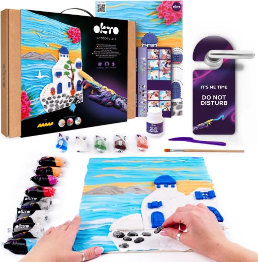 Okto ustvarjalni set za slikanje s maso Santorini 30 × 40 cm