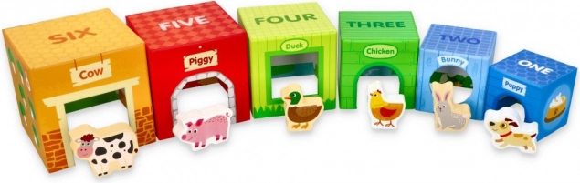 stapelne kocke z živalmi s kmetije