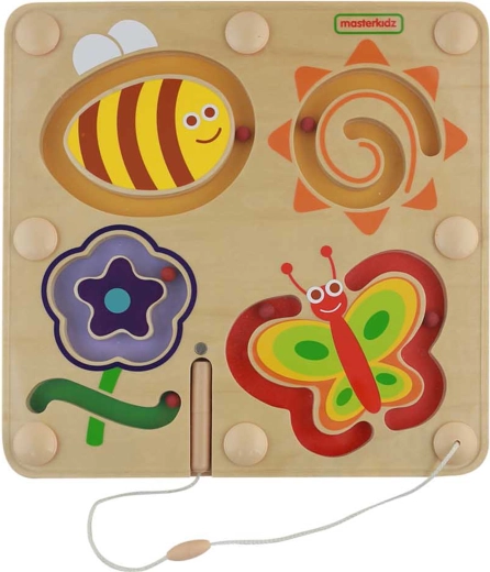 Leseni magnetni labirint z motivom žuželk MASTERKIDZ