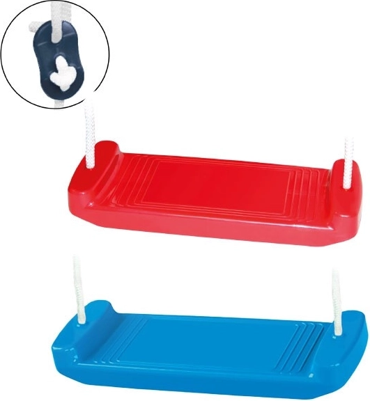 Plastični gugalni sedež, rdeča/modra