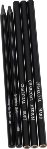 Široka paleta svinčnikov in oglja