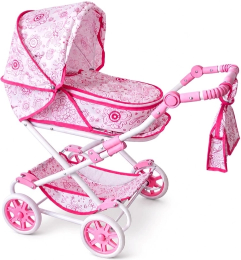 New Baby Monika Flowers otroški voziček za punčke 2v1