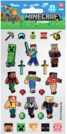 bleščeče Minecraft nalepke – 25 kosov