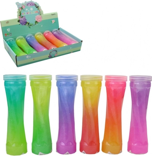 Steklenička s plastelinastim sluzom putty 19 × 5 cm, 6 barv
