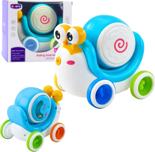Interaktivni vozeči polž z glasbenim bobenčkom in svetlobnimi učinki – moder