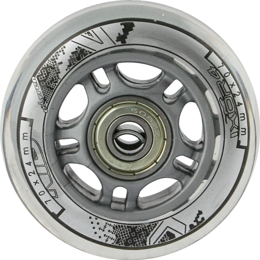 Set prozornih PU koles 70 × 24 mm z ležaji ABEC 7 NILS EXTREME