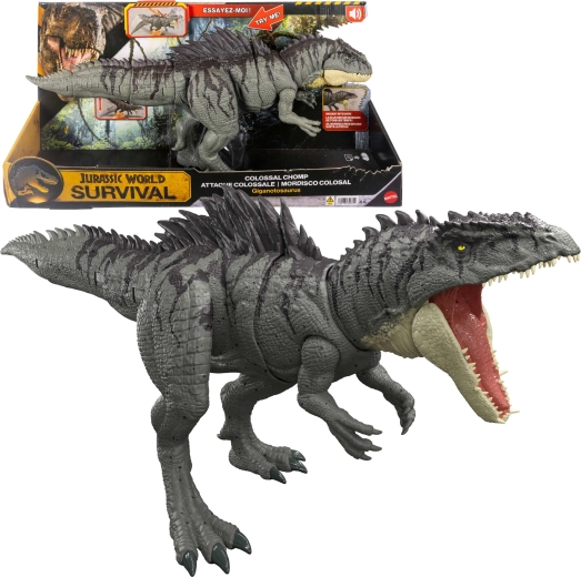 Mattel Jurassic World survival figura giganotozavra mega čeljust – giga napad