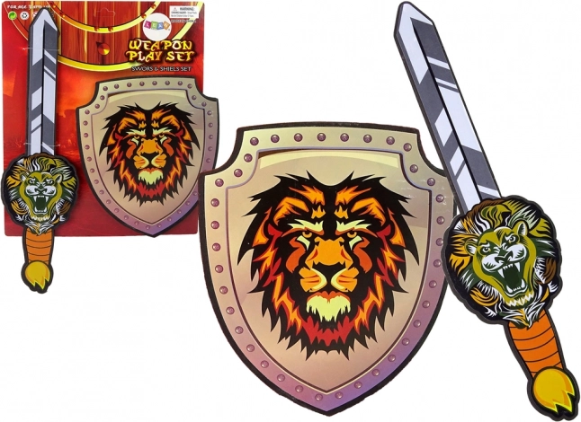Viteški komplet iz EVA pene – meč in ščit z motivom leva