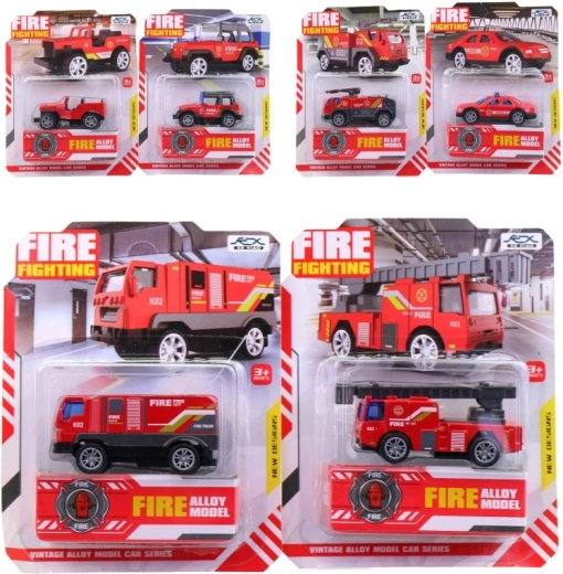 Kovinski gasilski avto na kartici 7,5 cm