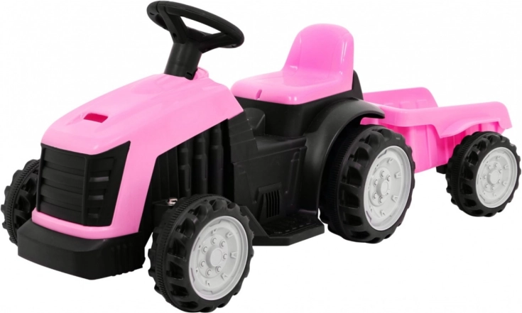 Otroški pedalni traktor s prikolico – Roza