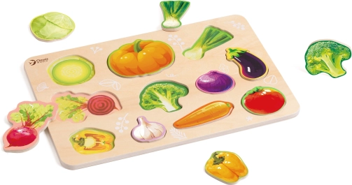 Lesene montessori sestavljanke zelenjava CLASSIC WORLD