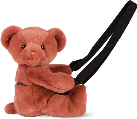 Doudou plišasta torbica čez ramo – medvedek, terakota, 30 cm