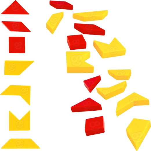 12 colorful pieces for arranging
