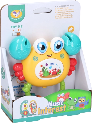 Crab rattle with light and sound effects - 1 piece