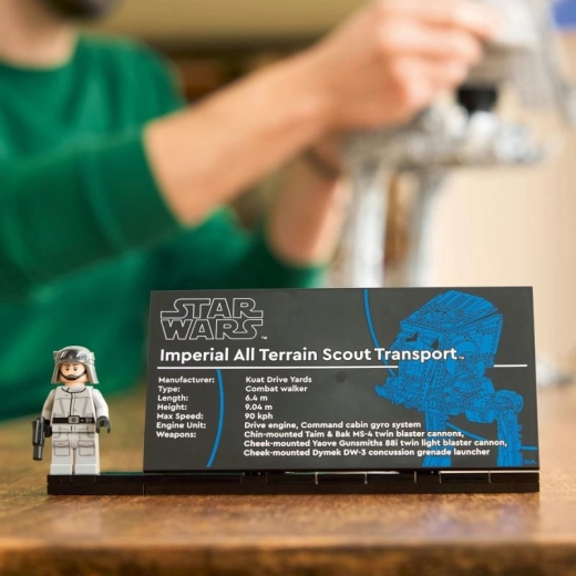 Zbirateljski display z imensko tablico in minifiguro