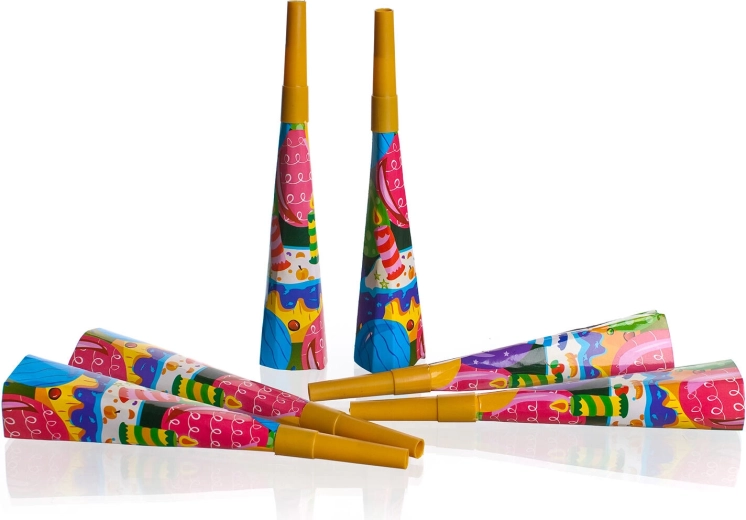 Papirnate zabavne trobente 19 cm (6 kosov) MY PARTY