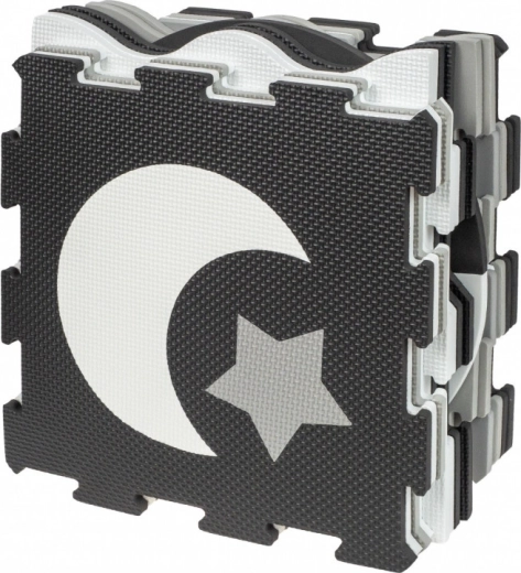 Pena podloga za otroke črno‑bela