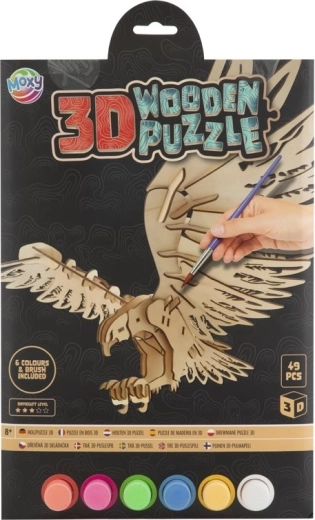 MOXY lesena 3D sestavljanka za barvanje – orel