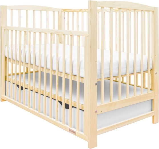 Otroška posteljica New Baby Lilly s spuščno stranico in predalom – naravna