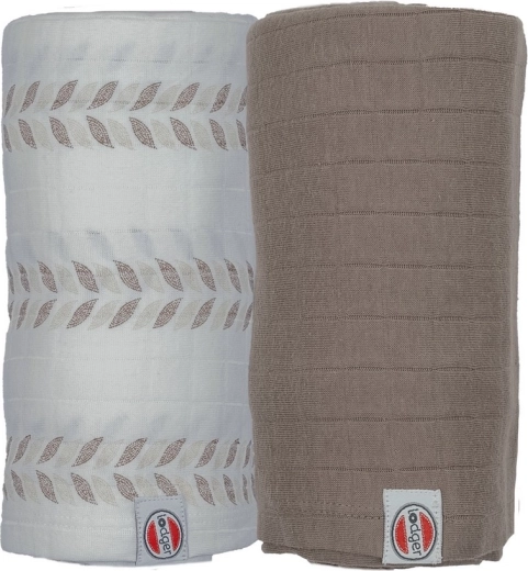 Lodger swaddler Solid matcha komplet 2 kosa 110 x 110 cm birch/buffalo
