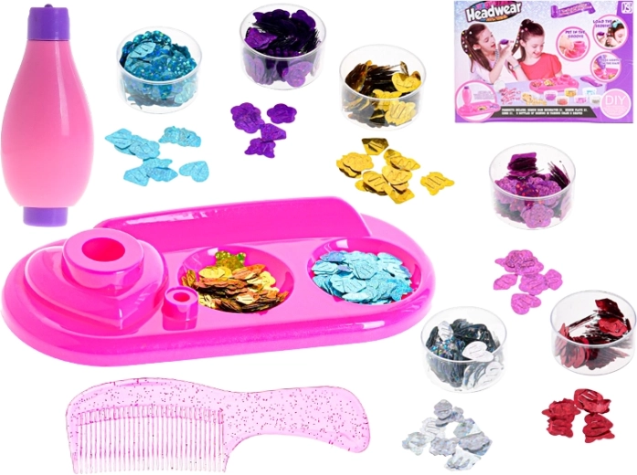Kreativni set za okrasitev las v škatli