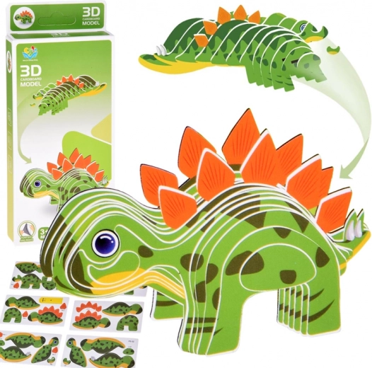 3D kartonski model sestavljanke – dinozaver stegozaver DIY