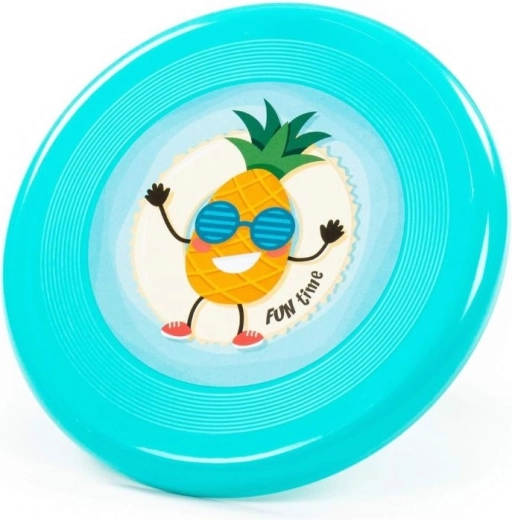 Flying frisbee disc with pineapple motif, turquoise - 1 piece