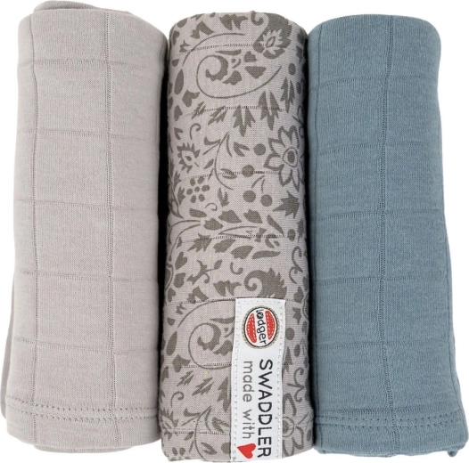 LODGER swaddler Flower tribe mist, 70 × 70 cm (3 kosi)