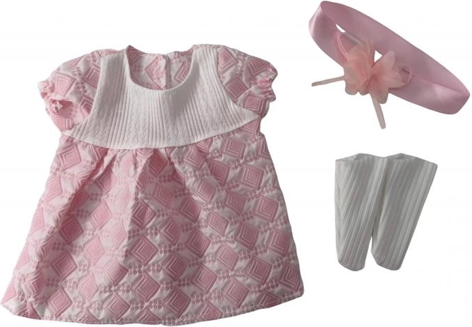 Rožnata obleka za punčke 40–43 cm