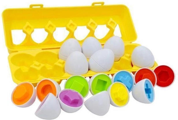 Razvrščevalna jajčka – set oblik in barv