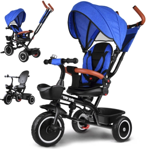 Otroško tricikel 3v1 z nadstreškom TINY BIKE – Modra