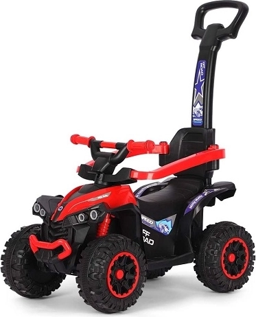 Otroški poganjalec quad Wild red z vodilnim ročajem