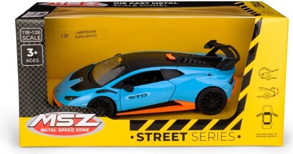 MSZ Lamborghini Huracán STO modri model avtomobila v merilu 1:24