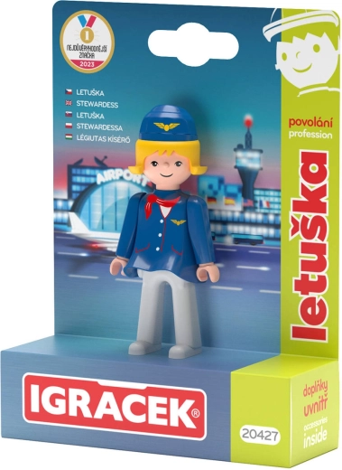 Efko Igráček Flight Attendant – articulated figure with suitcase