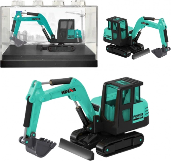 Kolekcionarski model gosenicnega bagra Huina zelen 1:80