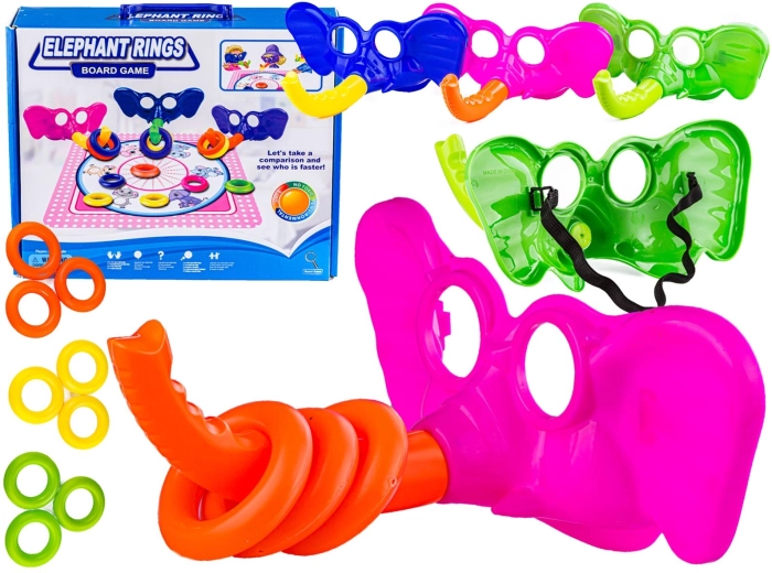 Skill game: catch the rings – elephant masks and rings
