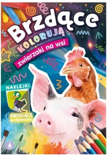 Pobarvanka z nalepkami – Živali na kmetiji (svetijo v temi)
