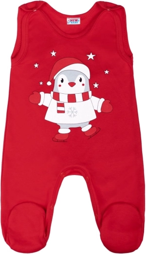 Bombažne hlačke z naramnicami New Baby Winter Penguin 80 (9–12 m)
