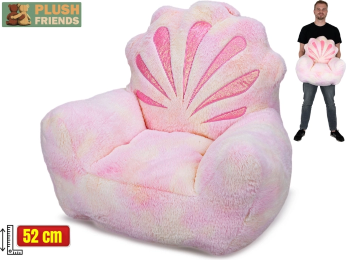 Plush Friends plišasti naslanjač v obliki školjke 52 cm