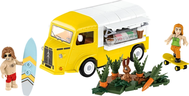 Mobile ice cream truck in retro style