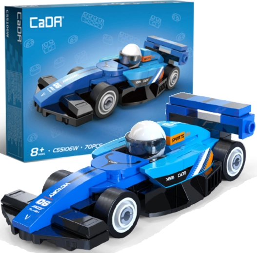 CaDA building set racing car Circuit Racing Car blue (70 pieces)